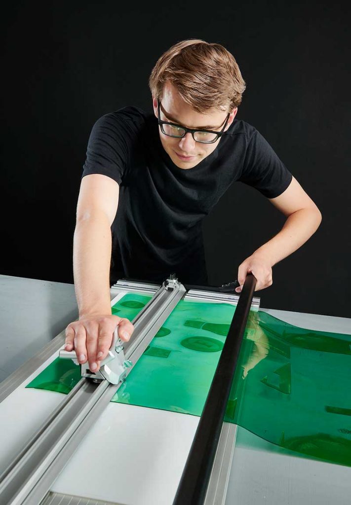 Flexo Plate Cutter in use