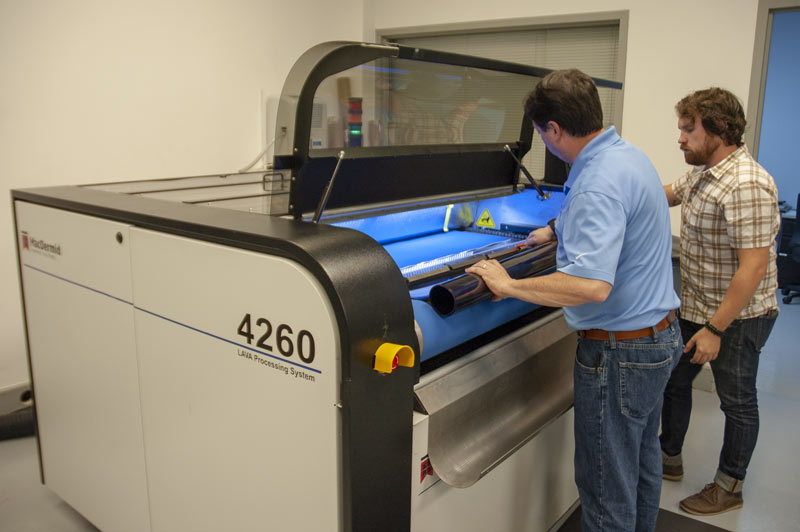 MacDermid LUX ITP 60 plate being thermally processed.