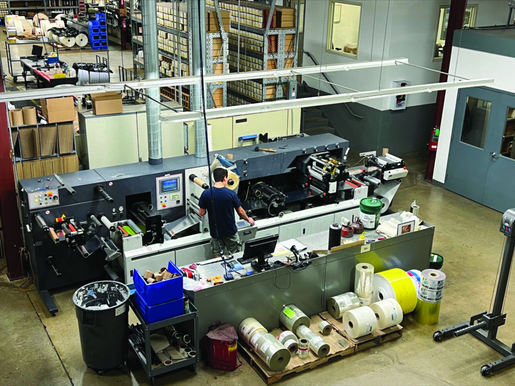 A view of the pressroom at The Label Printers